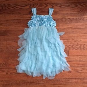 Girls Blue Flower Dress